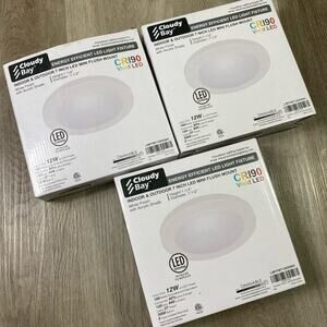 Cloudy Bay 7" LED Mini Flush‎ Mount Light Fixture 3 Pack Indoor Outdoor CR190